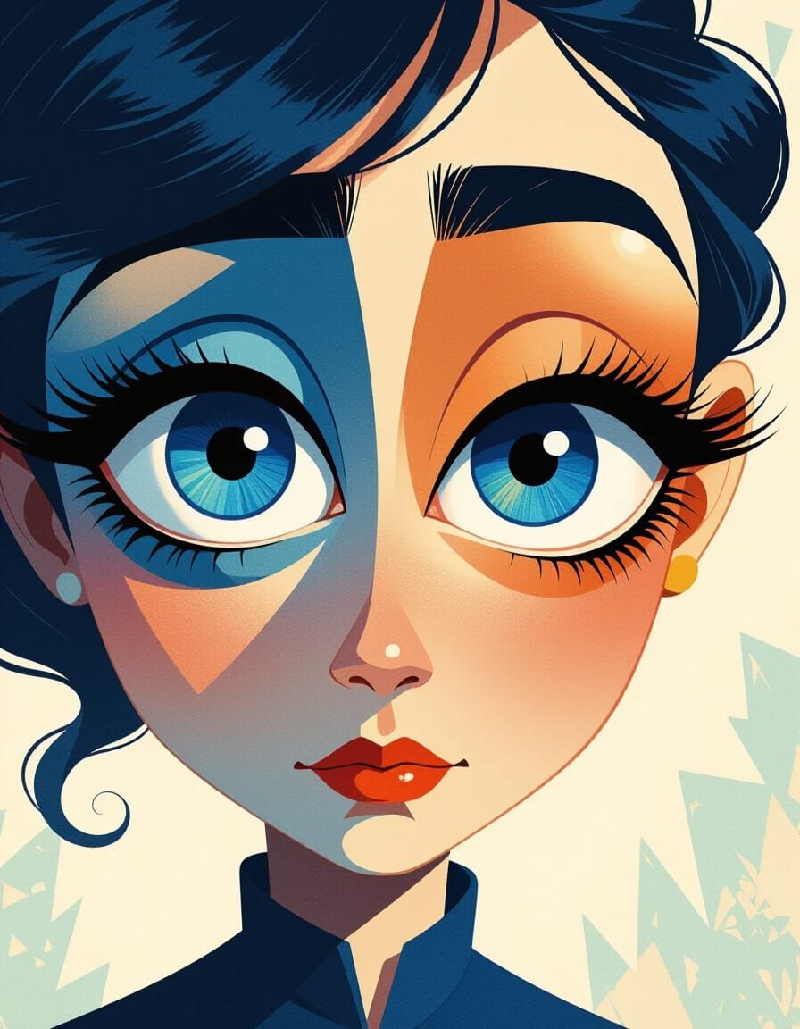 Surrealist Eye Depicts Strabismus with Ethereal Glow