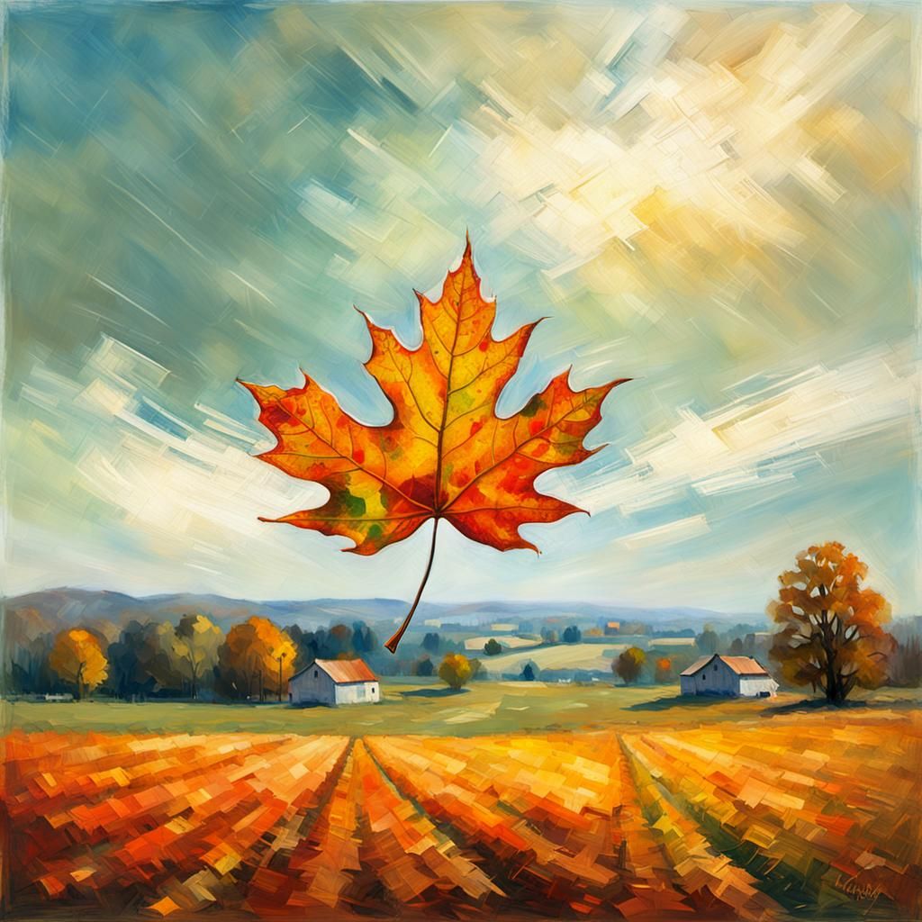 Autumn Maple Leaf in the Wind