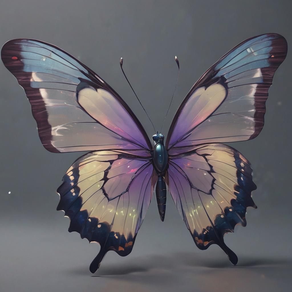 Bioluminescent Butterfly: Gorgeous 3D Anime Art
