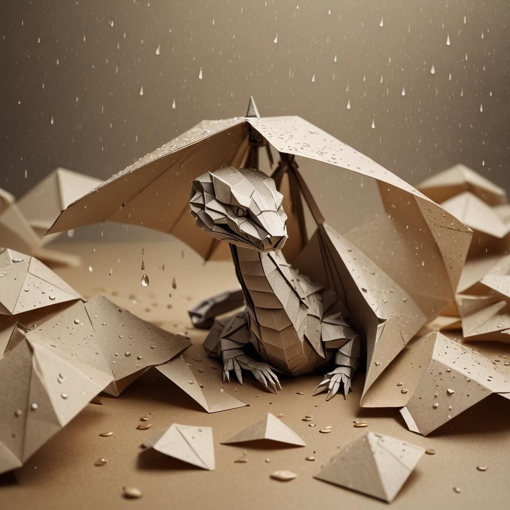 Origami Cobra Shields Mouse from Rain