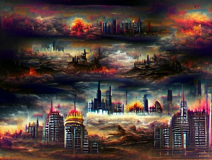 Apocalyptic City Skyline: A World in Ruins
