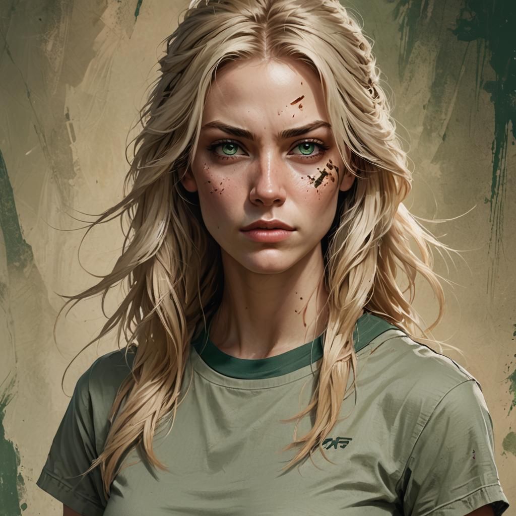 Athletic Woman with Scars: Fantasy Concept Art