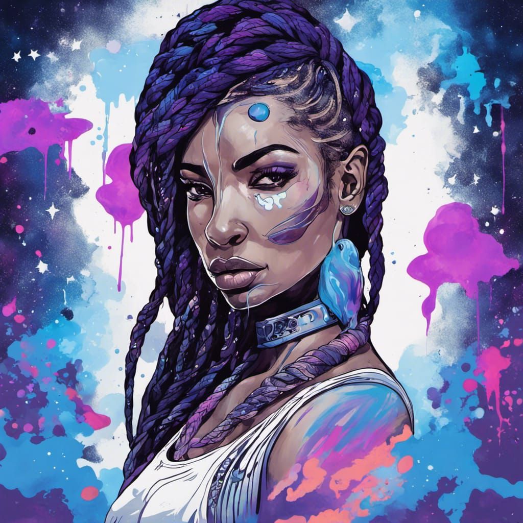 Raven Goddess Warrior: Art Nouveau Graffiti