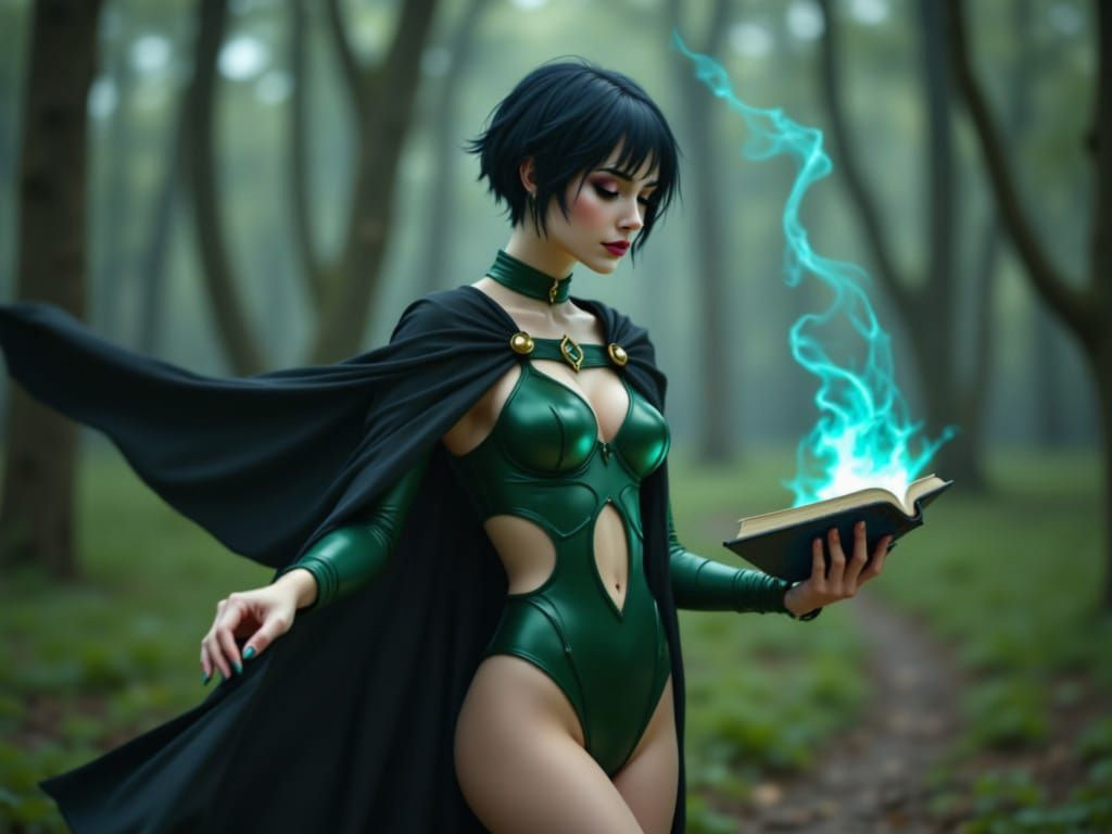 Mystical Forest Goddess in Elegant Attire