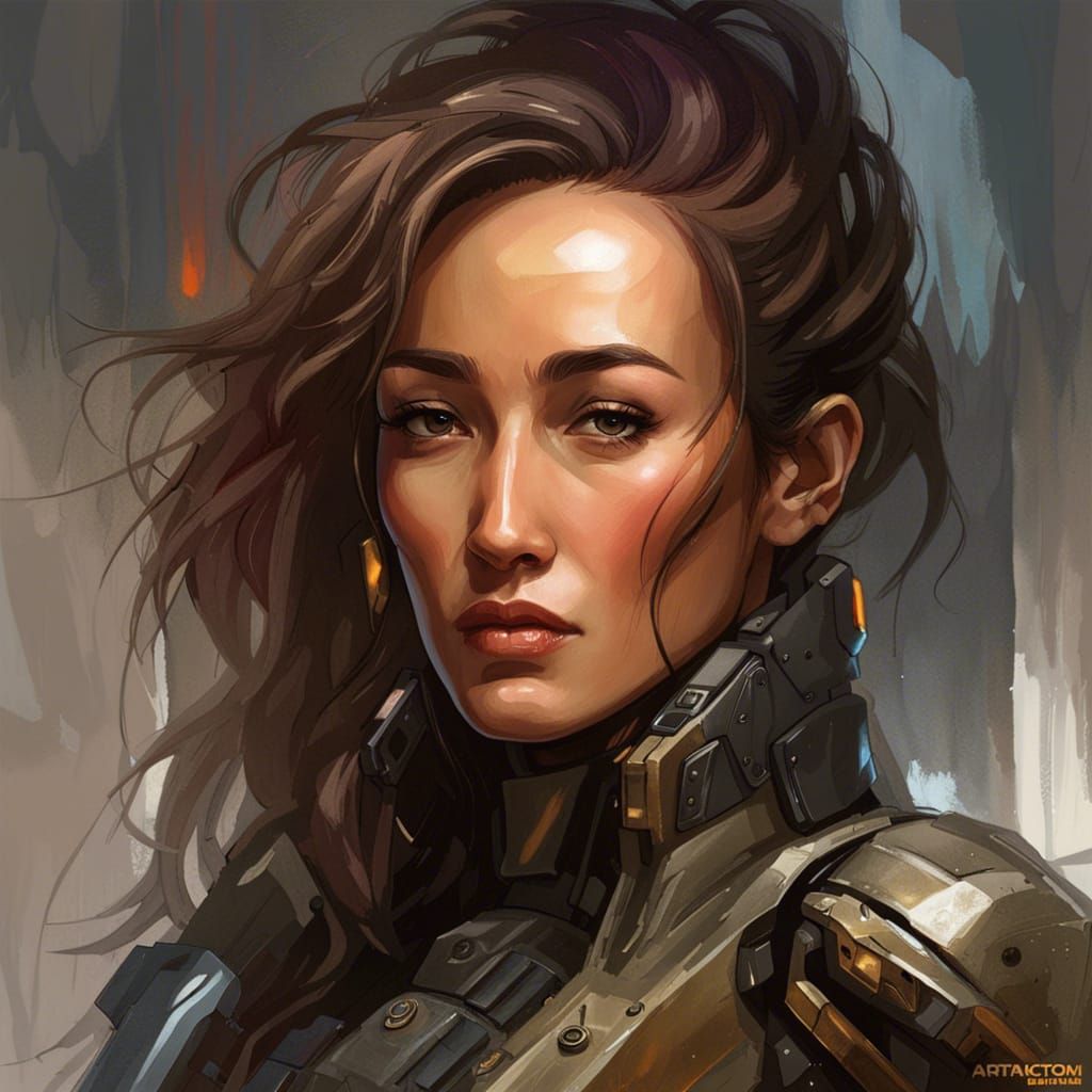 Badass Female Portrait with Unique Hairstyle