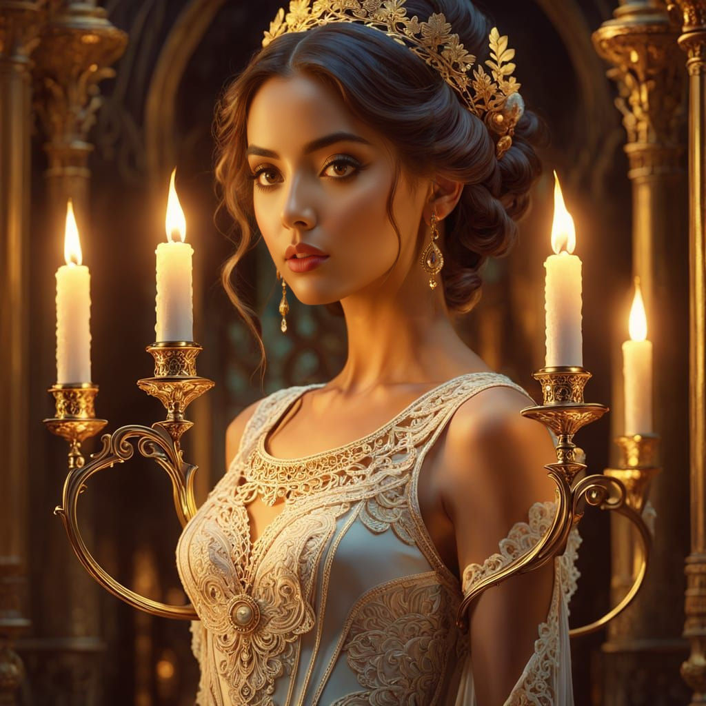 Dramatic Candelabra Digital Matte Painting