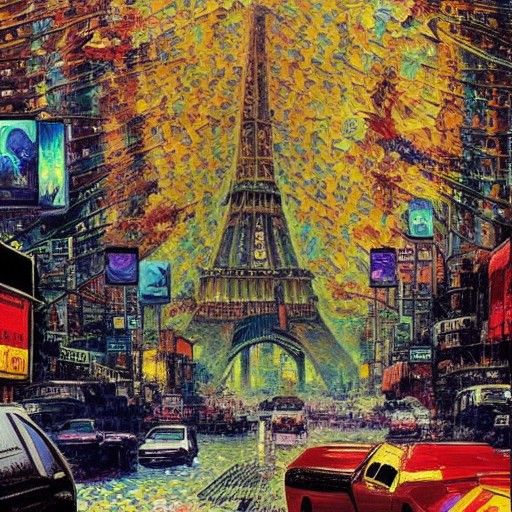 Surreal Steampunk Cityscape in Hyperdetailed Impressionism