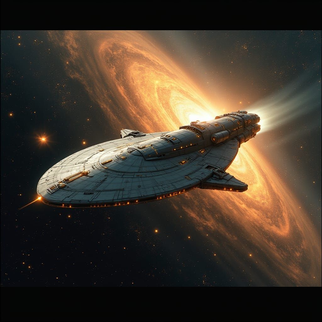 Cosmic Vessel Unleashes Warp Drive in Stellar Void