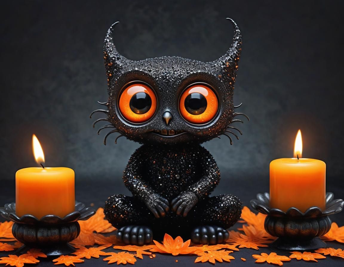 Cute Pumpkin Creature in Oil Painting Style