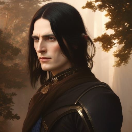 Elven Man Portrait in a Detailed Fantasy Art Style