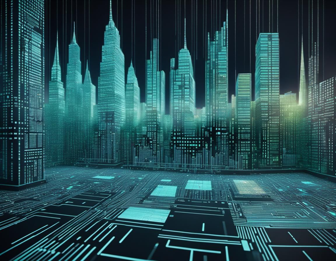 Holographic Binary Code City Vision