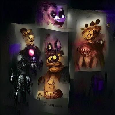Menacing FNAF Character in Dark Setting