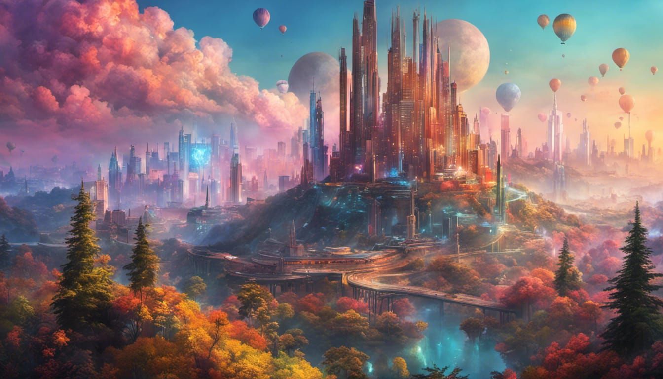 Cyberpunk Post-Apocalyptic Landscape in Digital Fantasy Art