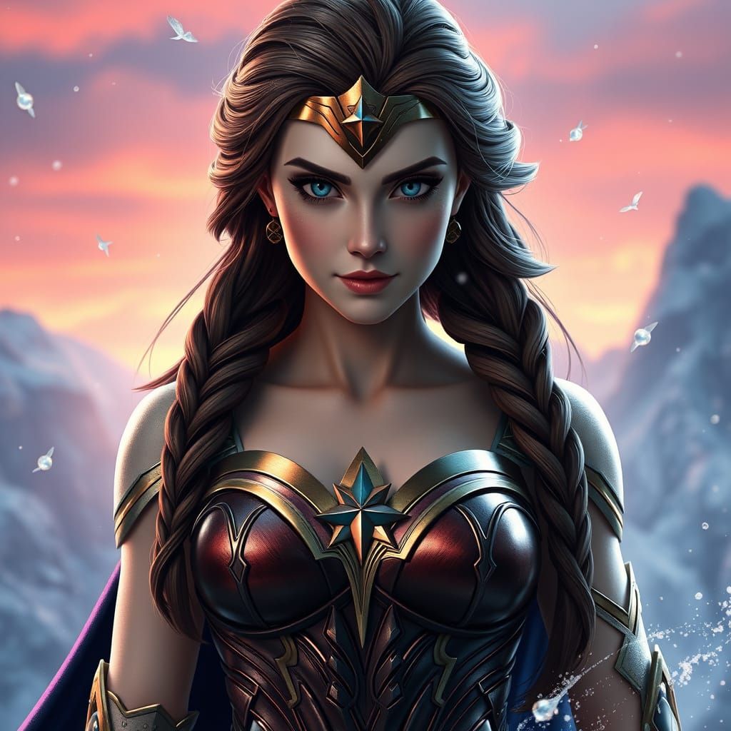 Elsa as Wonder Woman: Fantasy Concept Art in Unreal Engine 5
