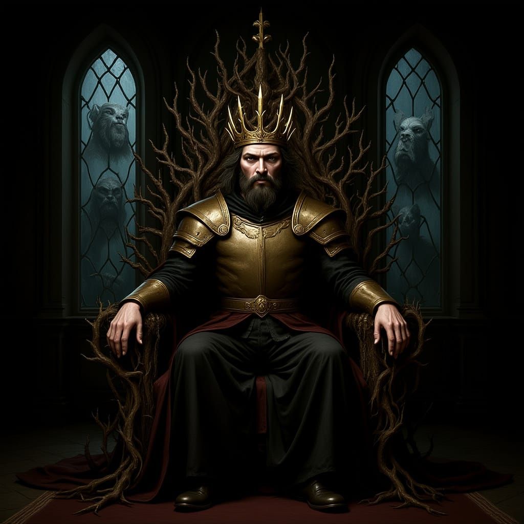 King on Thorn Throne in Gothic Armor