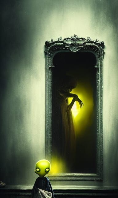 Scary Progeria Patient in Horror Photography Style