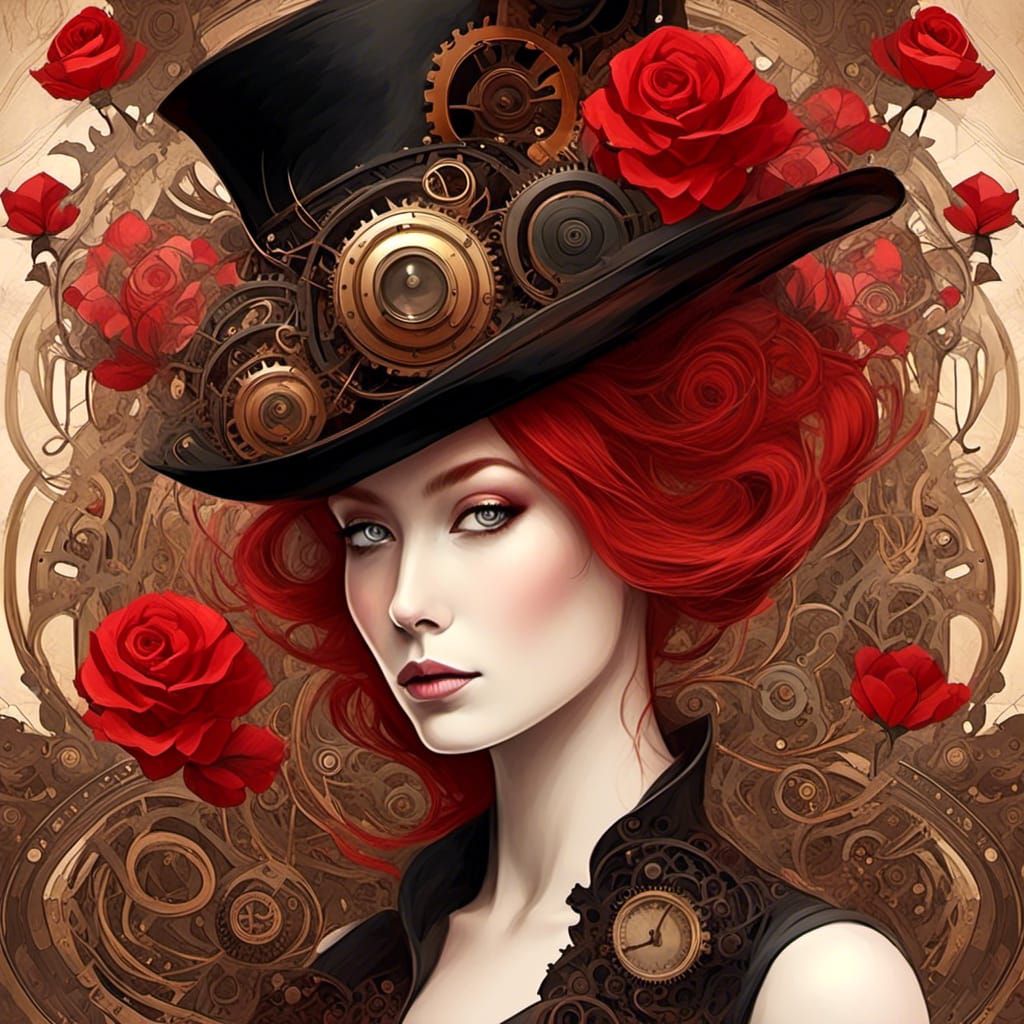 Steampunk Rose: Victorian Elegance and Machinery