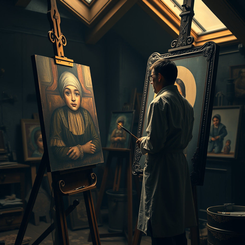Photorealistic Painters in Atmospheric Studio