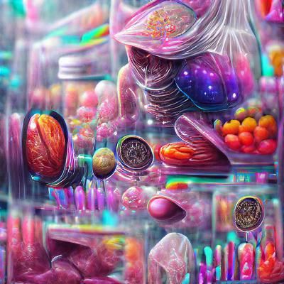 Cosmic Candy Shop: Holographic Astral Illustration