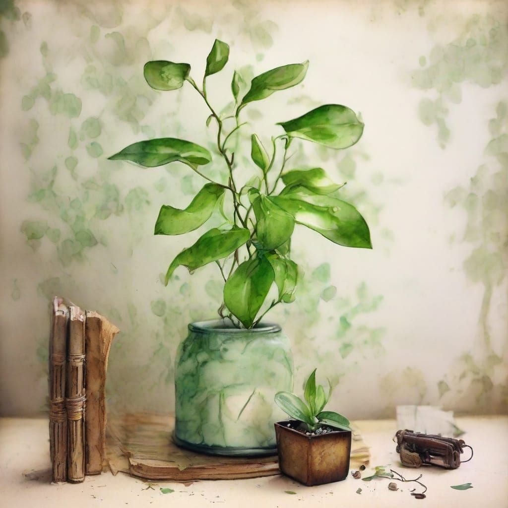 Orchid and Vine Steampunk Still Life