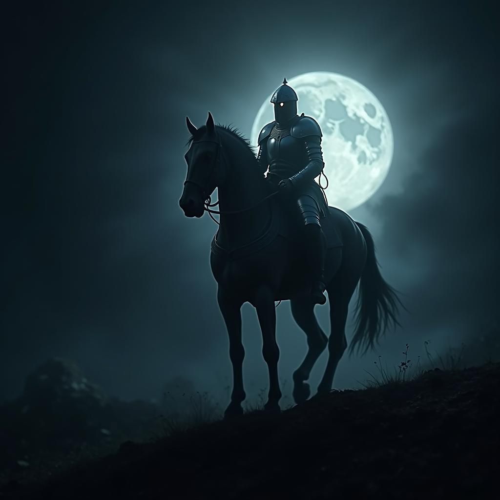 Ethereal Knight in Moonlight