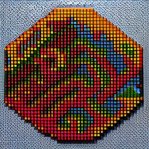 Voluptuous Ms. Pacman in Hyperrealistic 3D Pixelart