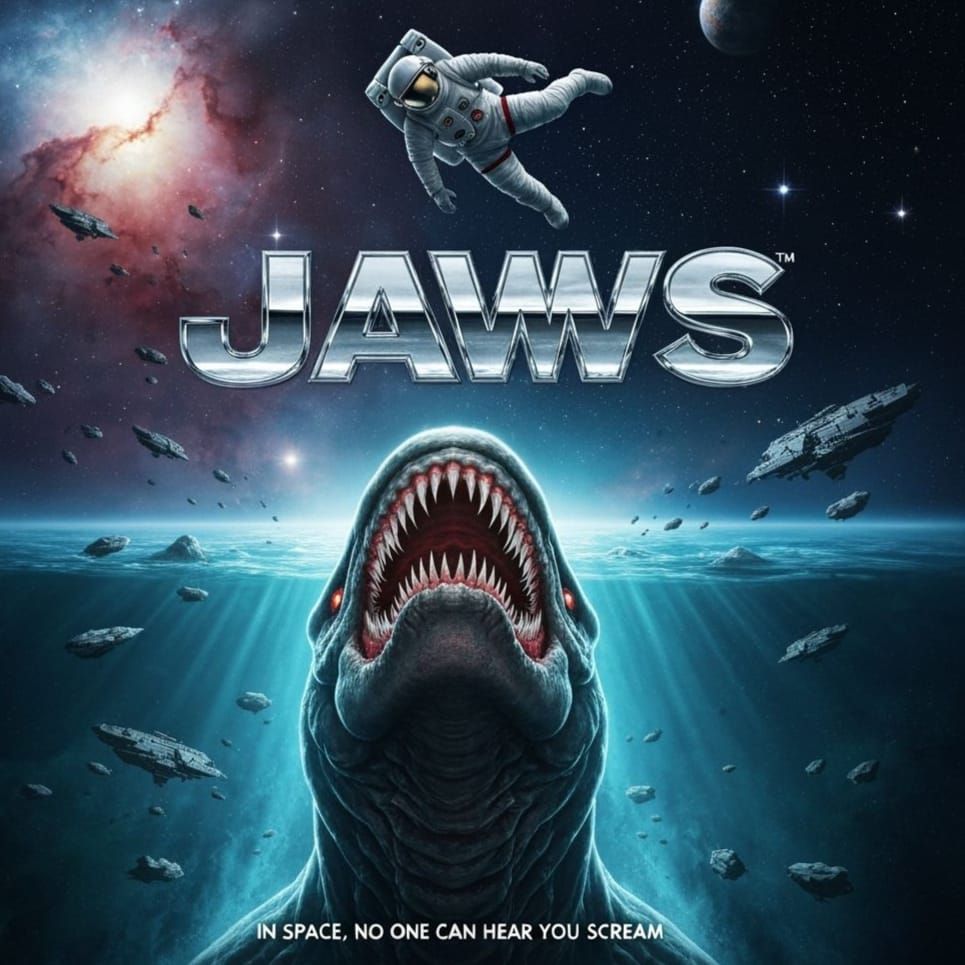 Jaws in Deep Space: Alien Creature Approaches Astronaut