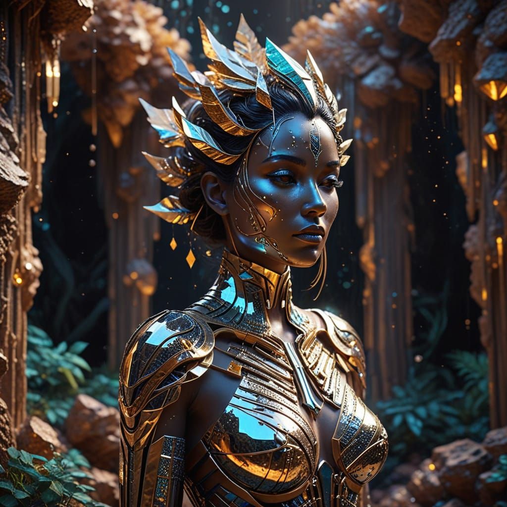 Glowing beauty entwined in celestial harmony and grace