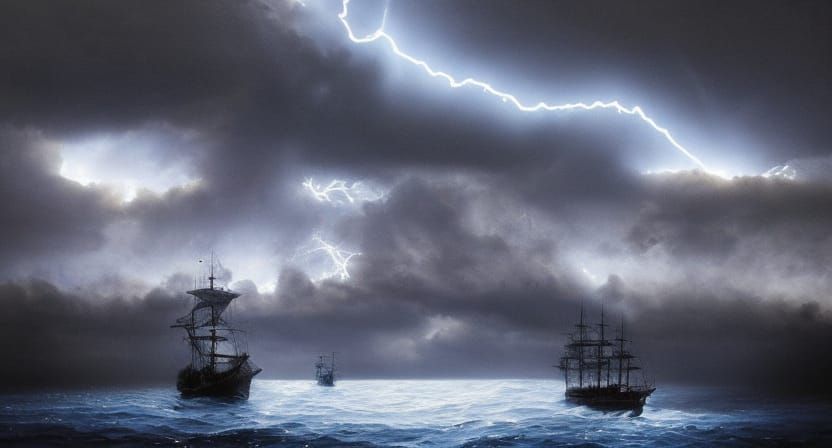 Epic Sea of Lightning with Blue Corona