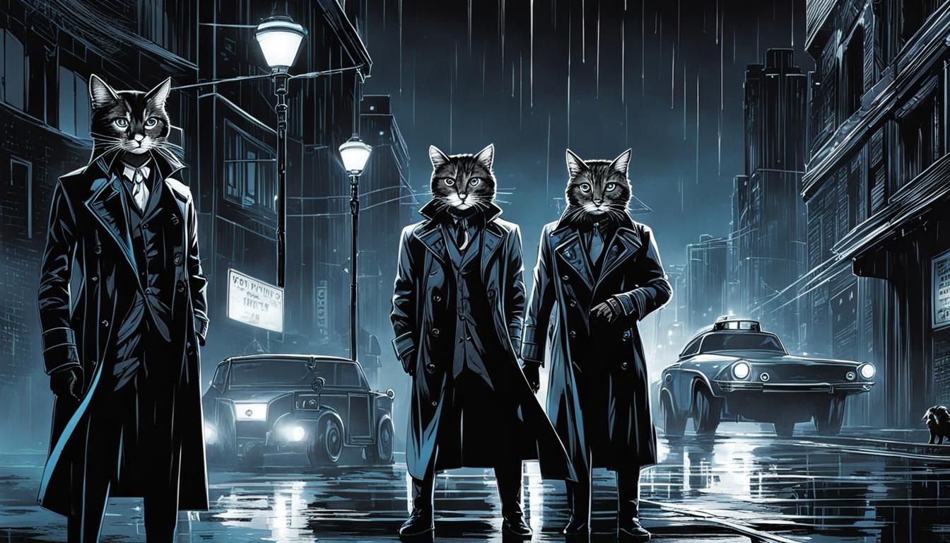 Cyberpunk Noir: Humanoid Cats in the City