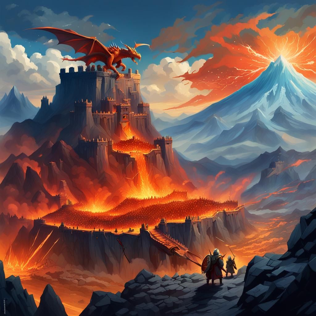 Epic Battle: Knights Defend Mountain Fortress