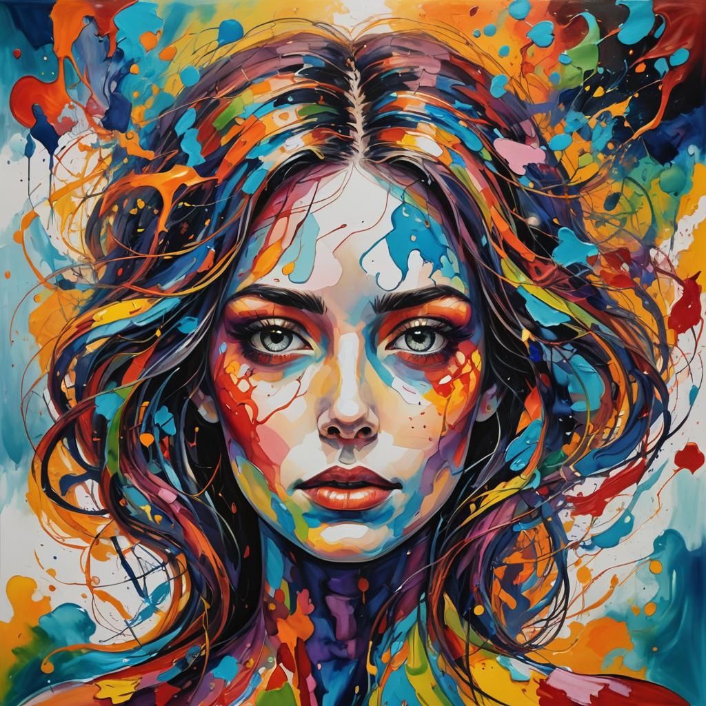 Colorful Painting: Deep Within Her Mind