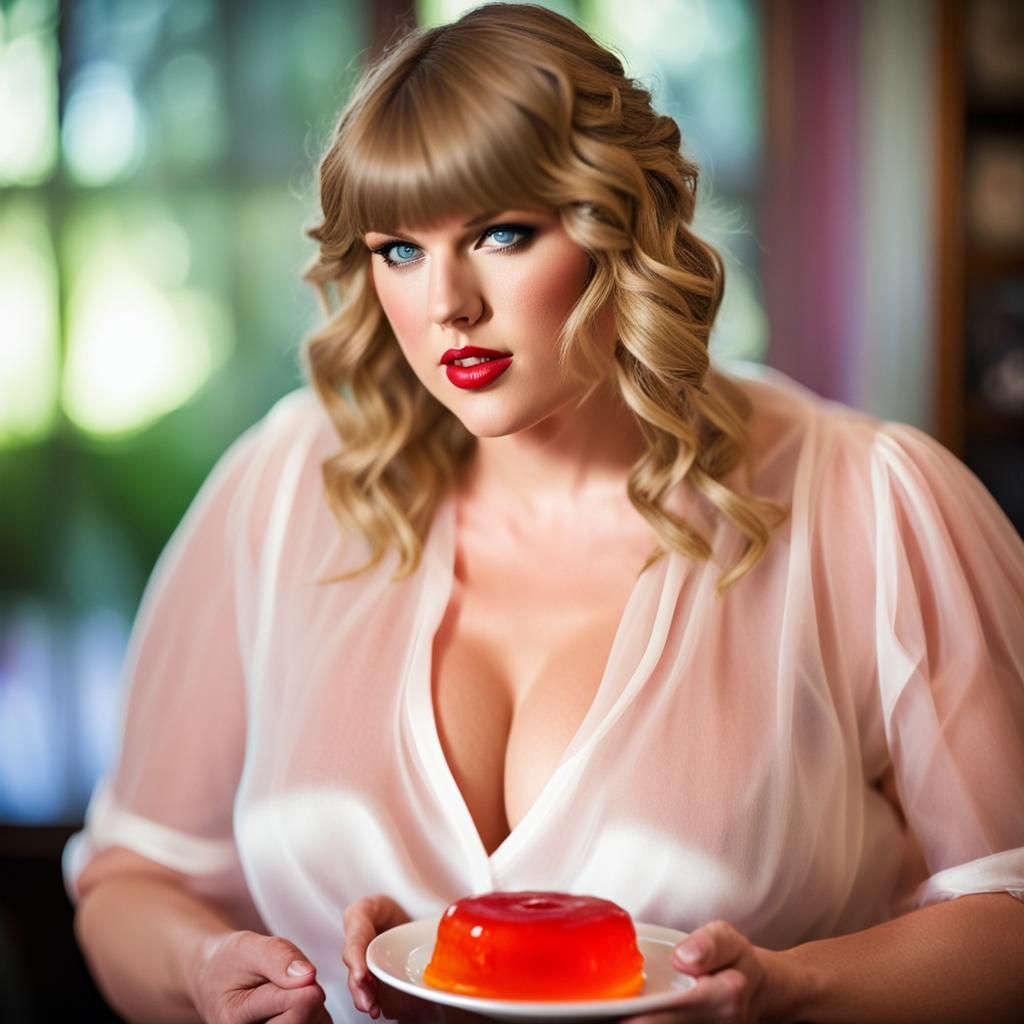 Taylor eats jello