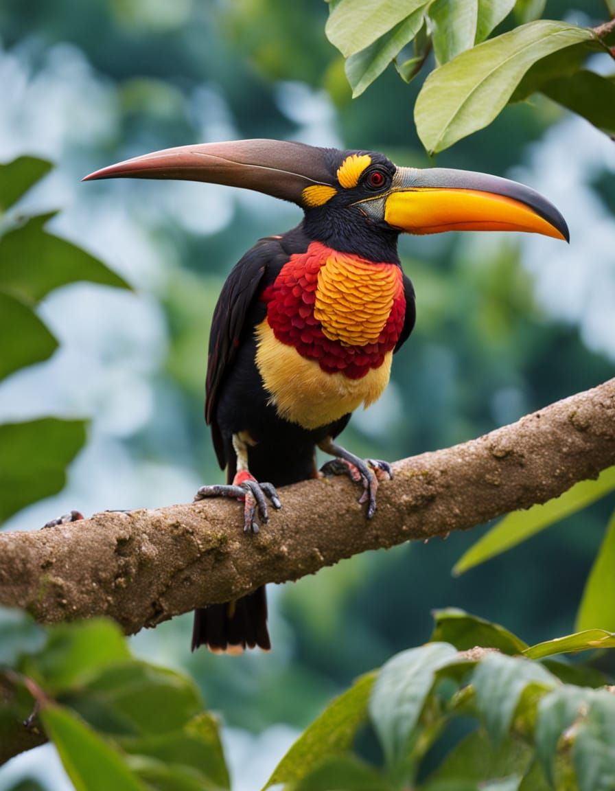Vibrant Tropical Bird in Realistic Color