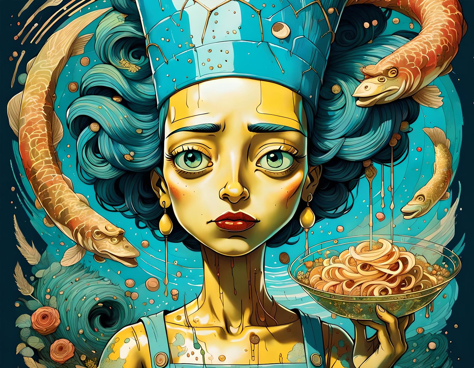 Iconoclastic Marge Simpson: Digital Illustration