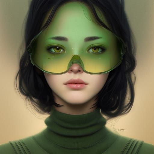 Girl in Green Sweatshirt: Hyperdetailed Portrait
