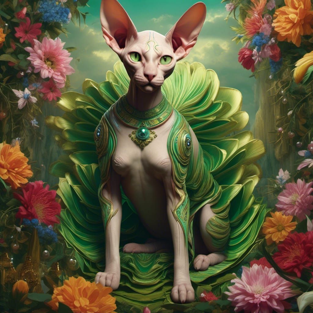 Sphynx Cat as Renaissance Art Masterpiece