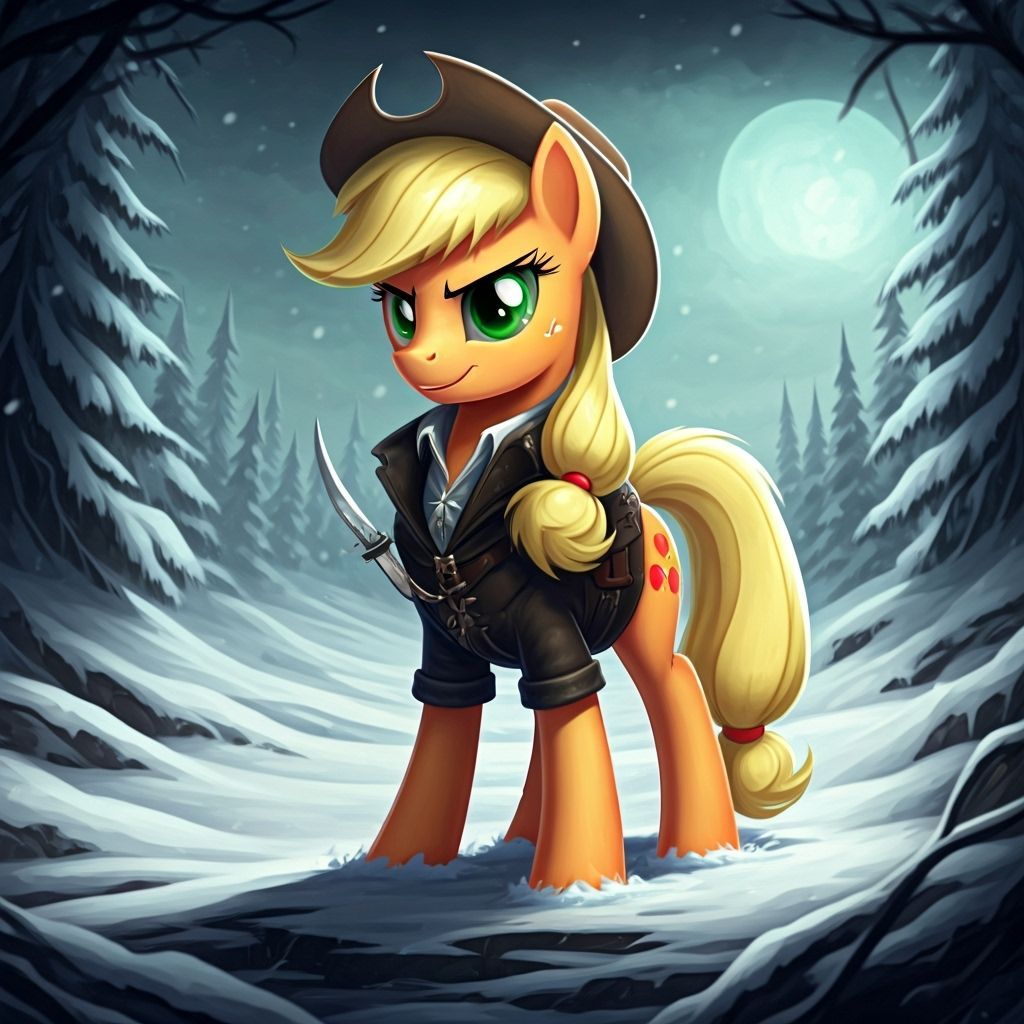 Applejack Pony as Ice Mage Desperado with Dagger