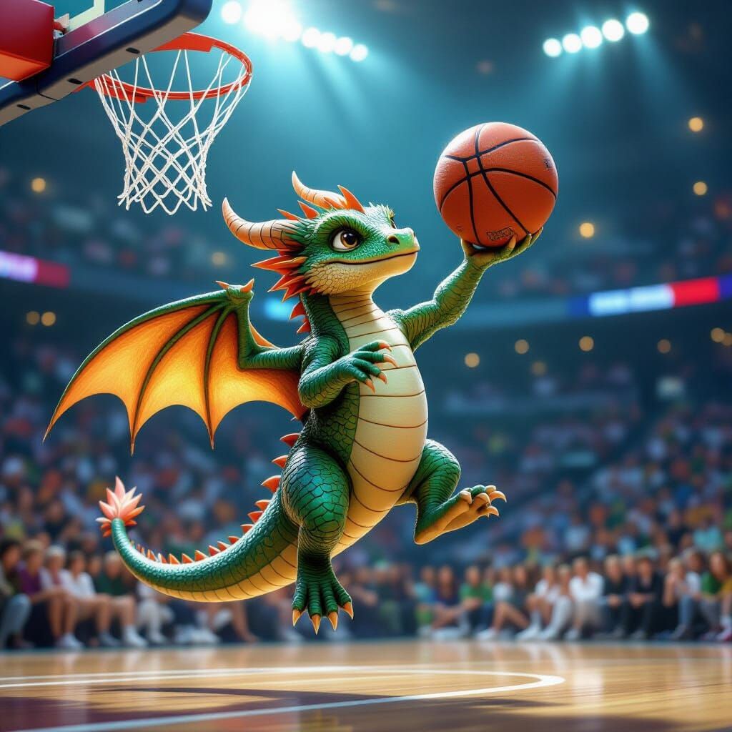 Baby Dragon's Game-Winning Basketball Shot