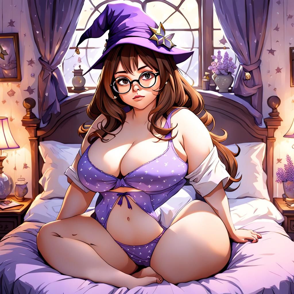 Flirtatious Wizard in Fantasy Bedroom