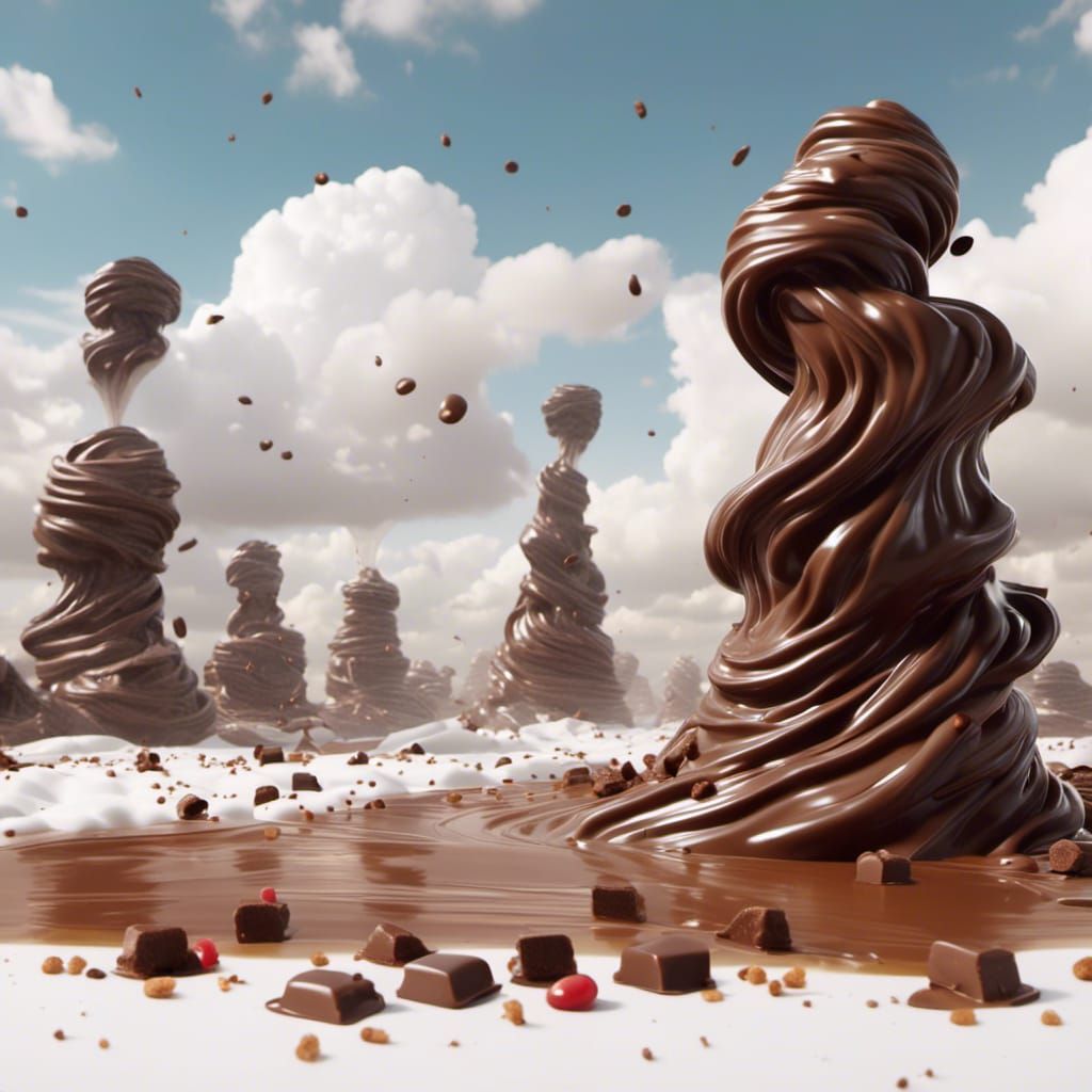 Chocolate Tornado Against White Sky