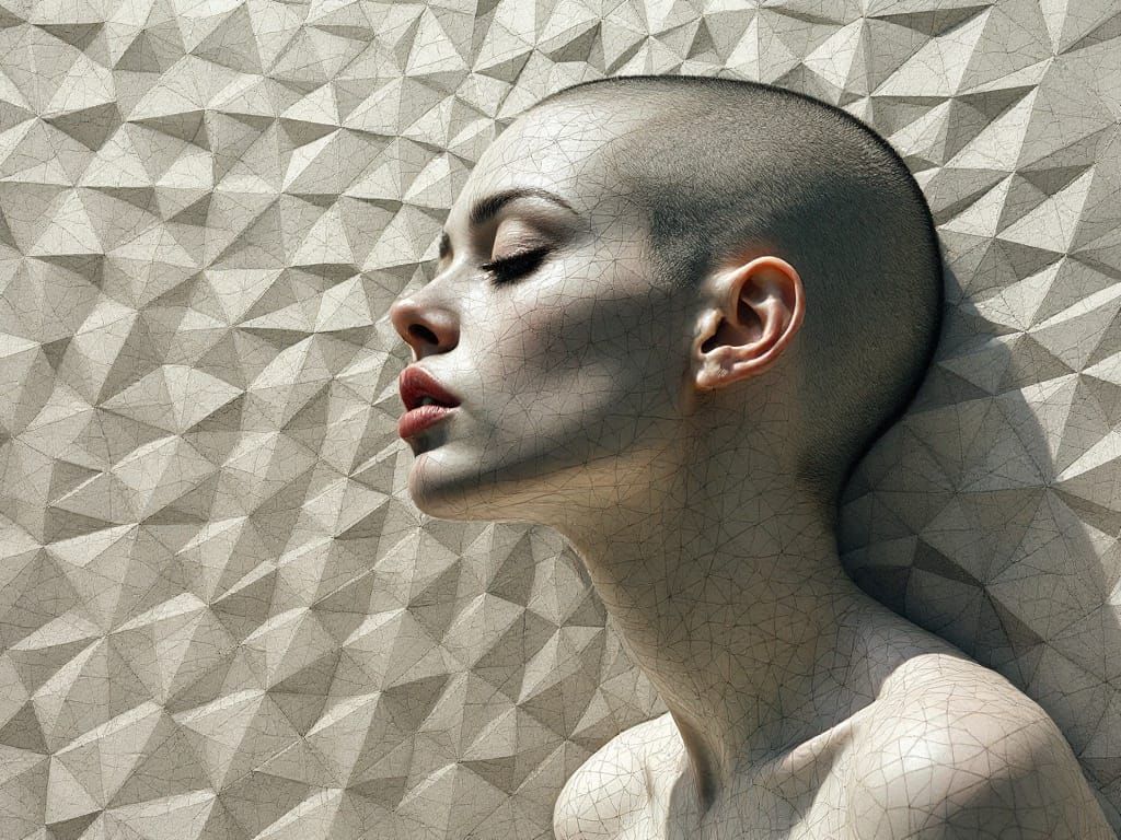 The Agony of Her Soul Caught in a Moment of Dramatic Pause as She Realises Something About a Vanishing Point Trompe L'oe...