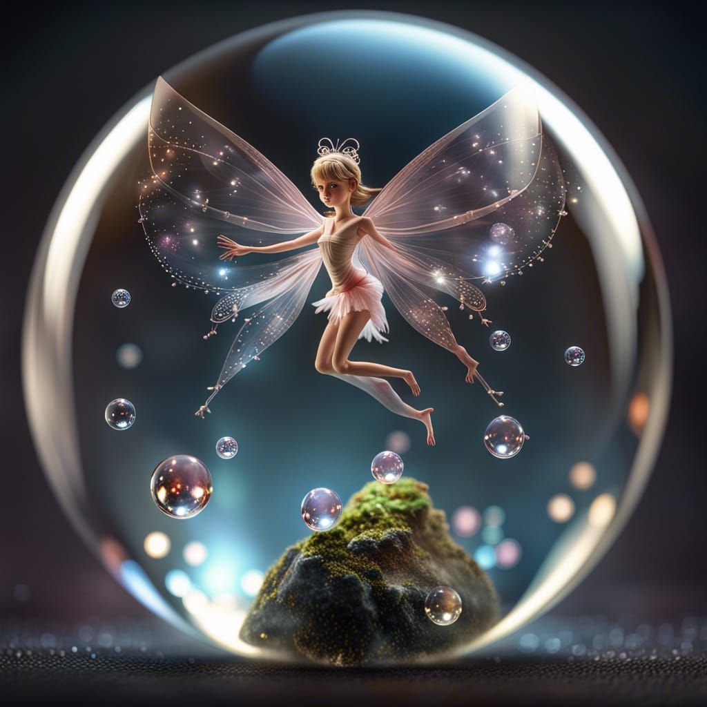 Fairy in Crystal Ball: Ultra-Detailed 8k Photograph