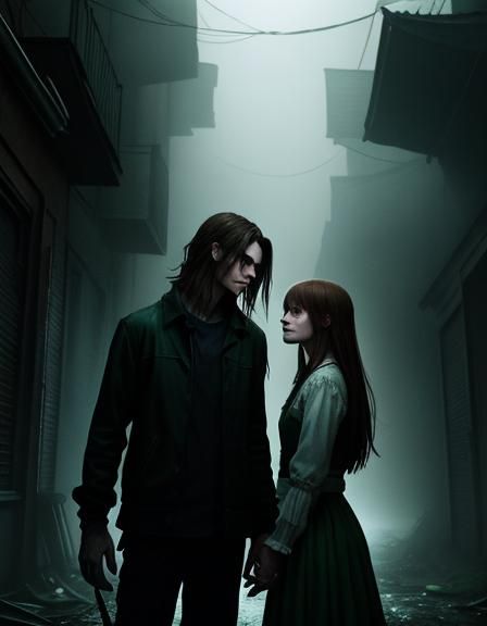 Jeff the Killer and Dakota in Abandoned Alleyway