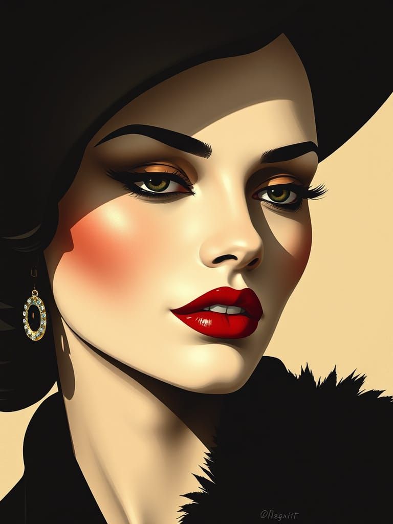 Bild von Louise. Modefotografie und Art-Déco-Illustration
