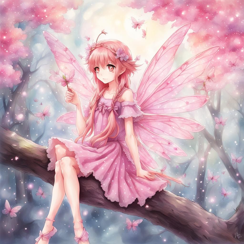a pink pastel fairy