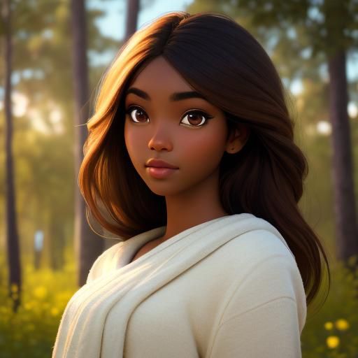 Portrait of a Brown-Skinned Girl in Natural Light