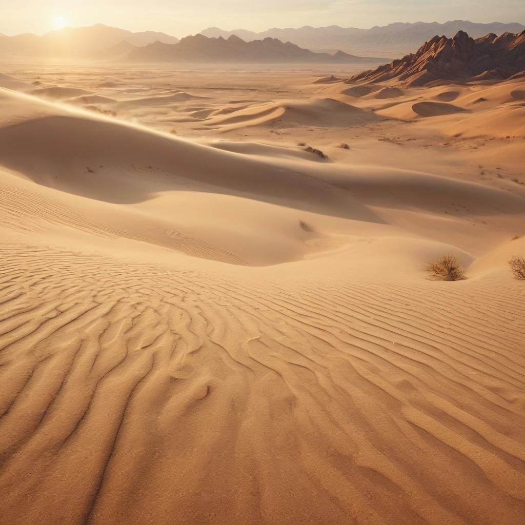 A dramatic sunrise over a vast desert landscape on august 24...