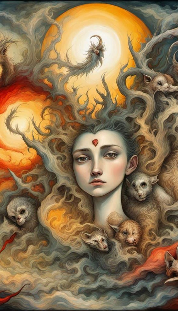 Surreal Ayahuasca Dreamscape in Vibrant Colors