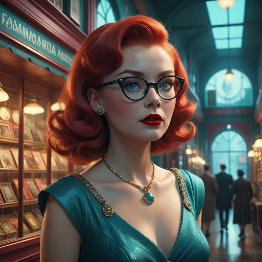 1950s Starlet in Film Noir Style